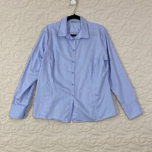 Light Blue Long Sleeve Shirt North End Sport Wrinkle Free Size Large - Picture 1 of 8